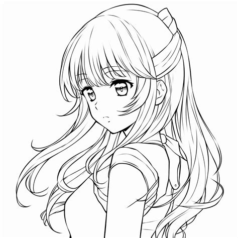 dibujo anime para colorear